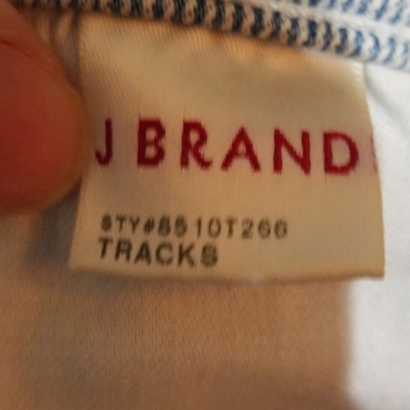 J Brand Tracks Railroad Stripe Zipper Skinny Jeans - Picture 5 of 7